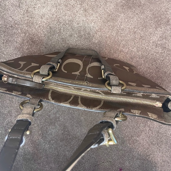 Coach Vintage Bronze / Brown /Copper Beaded Detail Tote - Picture 7 of 8